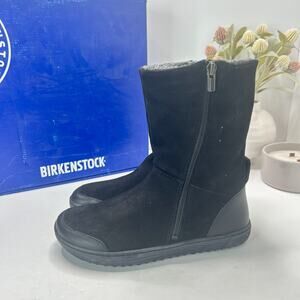 Birkenstock Fossholl Suede Mid Boots Black Side Zip Narrow Fit Women 5/EU36 NWB
